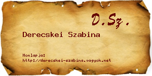 Derecskei Szabina névjegykártya